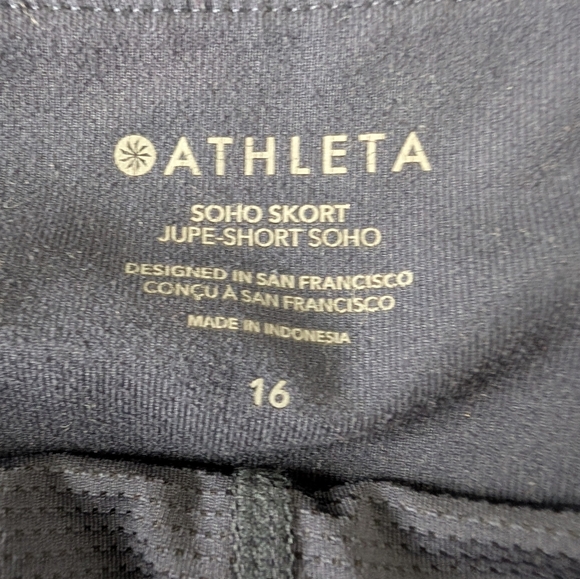 Athleta Skirt Womens 16 Soho Skort Shorts Blue Athletic Stretch Elastic Waist - Picture 6 of 11